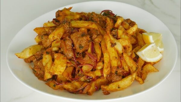 Chips with Mishkak chicken